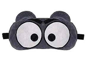 Nitsha Velvet Cute Big Eye Funny Cartoon Sleeping Eye Mask Slip Night Sleep Eye White and Gray Super Soft & Smooth Travel Masks for Men Women Girls Boys Kids