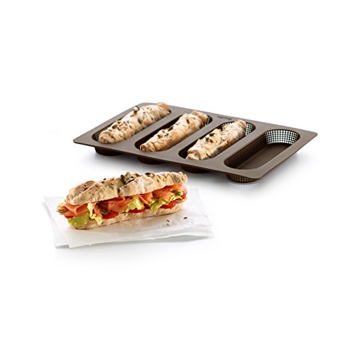 Lékué 0203100M10M017 Mini-Baguette-Backform 4er-Set Silikon, 4 Einheiten, Bunt - 3