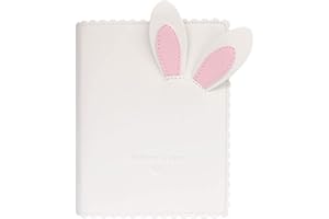 runrayay Album Photo en Cuir PU 64 Pochettes, Porte-Cartes Nominatives Kpop Photocard Binder Lapin Blanc, Mini Album Photo de Film de 3 Pouce Compatible avec Fujifilm Instax