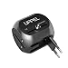 Produktbild Dkings Internationaler Reiseadapter Universeller Stromadapter Weltweit All in One 2 USB mit Stecker Perfekt für europäische Länder in den USA, der EU, Großbritannien und dem AU 160 (Black)
