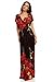 Price comparison product image Mia Suri Long Casual Ladies Maxi Summer Holiday Short Sleeved Plus Size Kimono Beach Sun Dress Elastic Waist UK 20 22 XL Black Red Roses