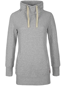 BLEND SHE Jannika Damen Sweatshirt Cross-Over Tuben Sweater mit Stehkragen aus hochwertiger Baumwollmischung
