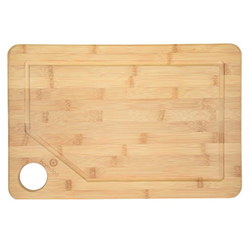 Schneidebrett aus Bambus mit praktischer Saftrille – Extra Groß – 45,4cm x 30,5cm x 1,9cm – beidseitig verwendbares Tranchierbrett - 7