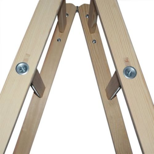Systafex® Leiter Doppelstufenleiter Malerleiter Elektrikerleiter Stehleiter Holzleiter (3 Stufen) 95cm - 3