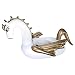 Produktbild Smartfox XXXL Pegasus aufblasbarer Schwimmreifen Luftmatratze Schwimmsessel Schwimminsel Schwimmring in weiß und Gold - 240 x 200 x 125cm