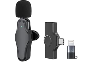 NEWFUN Bezprzewodowy mikrofon lavalier, mini mikrofon z klipsem, 2,4 GHz, mikrofon do iPhone'a i z systemem Android, bezprzewodowy mikrofon do nagrywania wideo, YouTube, Facebook, Live Stream, Tiktok