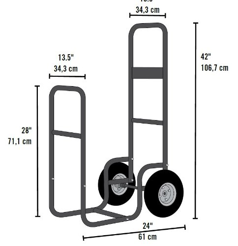 ShelterLogic Kaminholzwagen Edelstahl, Brennholzkarre und Holzkorb für Kaminholz; Kaminholzwagen mit Rollen für Innen- und Außenbereich - 9