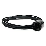 Für klassische Lampen Textilkabel Set Schwarz mit Bakelitfassung schwarz und 3 Meter Kabel