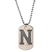 Men Style Alphabet letter "N" plated Silver Stainless Steel Square Pendent For Men And Women RS.269.00
