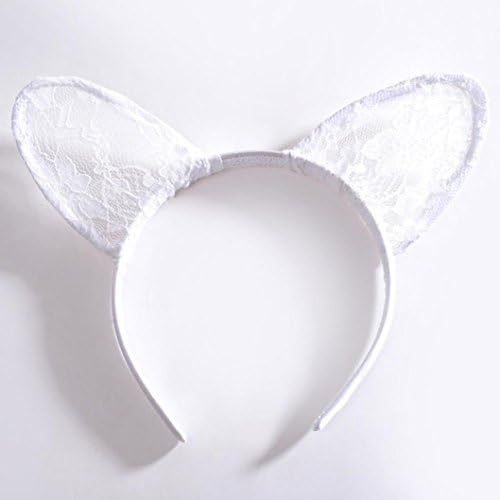 Nightclub Props Kanpola The Tip Of A Sexy Lace Cat Ears Headband White