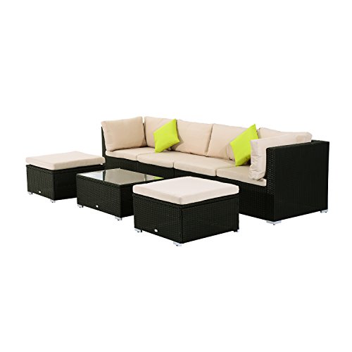 Outsunny Polyrattan Gartenmöbel 21tlg. Rattan Gartenset Sitzgruppe Loungeset Loungemöbel Gartengarnitur