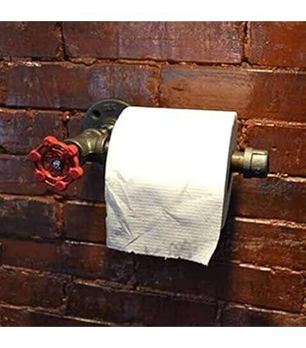 Industrieller Toilettenpapierhalter Aus Holz & Metall – Wandregal Mit Halterung, Vintage Stil
