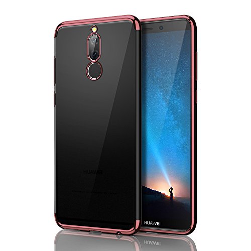 BLUGUL Funda Huawei Mate 10 Lite, Electroplating Coloring, Ultra Fina, Transparente Suave TPU Silicona Cover Claro Case para Mate 10 Lite Oro Rosa