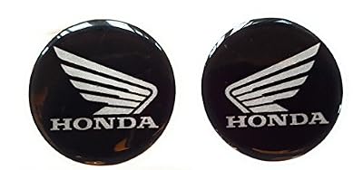 The Golden Spokes 2 autocollants Réservoir Honda/insigne Decals 45 mm Black Gloss Gel hologramme Réflecteur