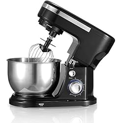 PRIXTON - Robot patissier/Batteur electrique cuisine avec Différentes Fonctions, Puissance de 1000W, 6 Vitesses Différentes, Bol de 4 litres et accessoires en acier inoxydable | KR200B