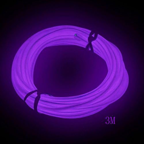 HopeU5® 3m EL Wrie Neon Light Glowing Strobing Automotive Light Flexible EL Rope Neon Sign Waterproof LED Strip With Controller Indoor Car Decorations(Purple)