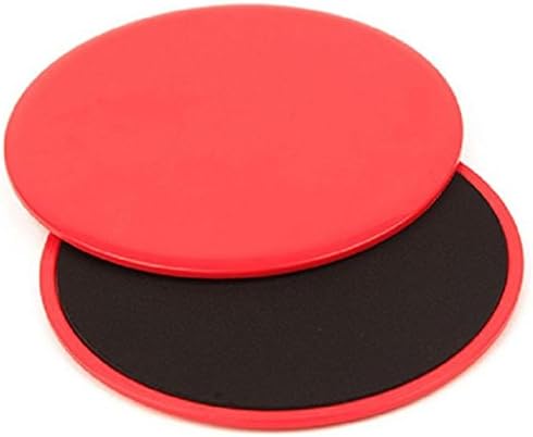 YiCare Gliding Discs Core Workout Exercise Sliders, 2 Dual Sided Gliding Sliding Discs for Core Fitness, Ultimate Core Trainer, Gym, Carpet and Hardwood Floors Home Abdominal Exercise Equipment (red)