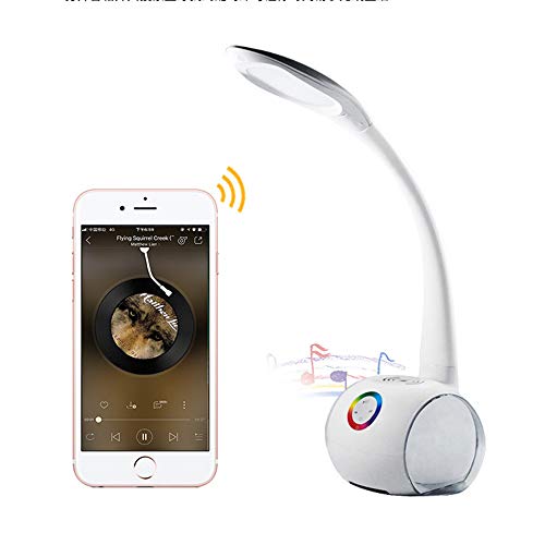Preisvergleich Produktbild TYXWZL Kreatives Licht Einzigartige Schreibtischlampe Bunte Stufenlos Dimmen Bluetooth Lautsprecher Schreibtischlampe Drahtlose Aufladung Led Eye Touch Schreibtischlampe Student Desk Study Dormitory