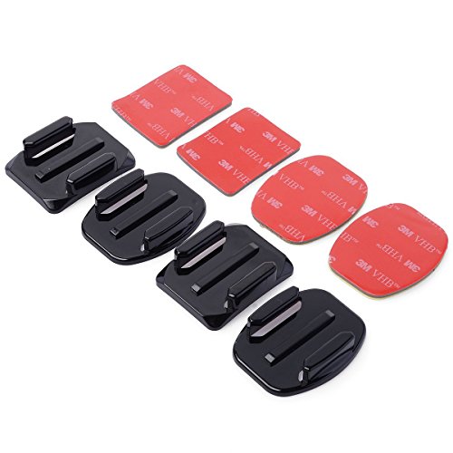 12 Stück Flach Mounts & Curved Mounts + 3M Klebepads Set für GoPro Hero 4/3 + / 3 / 01.02 SJ4000 - 2