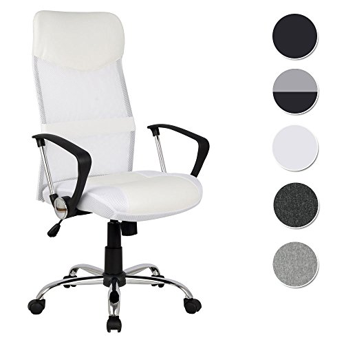 SixBros. Chaise de bureau pivotante blanc 