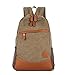 Produktbild Nasis Neue Unisex Vintage retro Canvas Segeltuch Rucksack Daypacks für Campus College Camping und Außflug Multifunktion Multi Taschen einstellbar AL5006 (khaki)