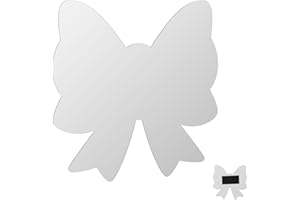 TINOALY Specchio Magnetico per Armadietto, Specchio per il Trucco con Fiocco 15x15cm con Supporto Magnetico Specchio per il Trucco Magnetico in Acrilico per Ragazze, Scuola, Ufficio, Casa