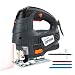 Produktbild Stichsäge, TOPVORK 800W 3000 RPM Elektrische Stichsäge mit 7 variabler Geschwindigkeit, Laserführung, 3 Klingen, Doppelseitenschnitt (0 °- 45°), Vakuumrohr (Stichsäge)