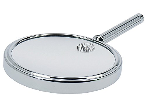 Kosmetex Handspiegel mit 10-fach Vergrößerung, Metall, 2 Spiegelflächen, Kosmetik-Spiegel - 2