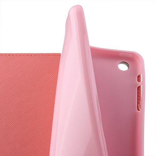 iPad mini 2 Lederhülle – Felfy Slim Full Body Fashion Leopard Bowknot Muster PU Case Cover Etui Schutz Hülle Tasche für Apple ipad mini 3 mini 2 mini 1 + 1x Pink Katze Anti Stöpsel + 1x Red Stylus - 3