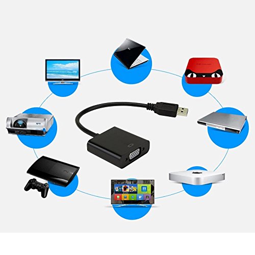 Kobwa USB 3.0/2.0 zu VGA externe Video Card Adapter Konverter für PC Laptop Windows 7/8 Projektor mehrere Monitore - 6
