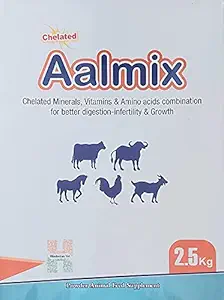 Aalmix Chelated Mineral Mixture for Cow| Buffalo| Sheep| Goat| Horse| Poultry (Powder) Pet Health Supplements (2.5 kg)