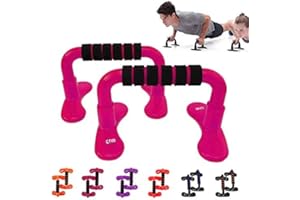 XEDON Push Up Bar Stands, Push Up Handles with Non slip Foam Grip for Chest Press, Home Gym Fitness Exercise, Strength Training (1 pair), Pink