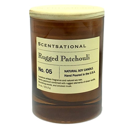 ScentsationalRugged Patchouli Scented Natural Soy Candle Hand Poured in the USA