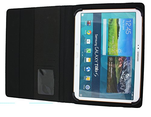 Emartbuy® Wortmann Terra Pad 1004 10.1 Zoll Tablet PC Universalbereich ( 10 – 11 Zoll ) Carbon Schwarz Multi Angle Exekutiv Folio Mappen Kasten Abdeckung mit Kartensteckplätze + Eingabestift - 4