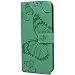 Produktbild Hülle für Huawei P Smart 2019 / Huwei Honor 10 Lite, Geprägter Schmetterling Leder Handyhülle Klappbares Brieftasche Schutzhülle Wallet Case Cover mit Integrierten Kartensteckplätzen Minzgrün