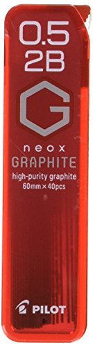 PILOTMechanical Pencil Lead Neox Graphite 0.5mm, 2B, 40 Leads (HRF5G-20-2B)