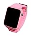 Produktbild Kinder Smart Armbanduhr , Touchscreen mit 90 Grad drehbare Kamera, Video, Aufnahme,Touch Screen GPS-Verfolger Anti-Verlust Bluetooth Smartwatch mit Kamera mit Sim-Karte für IOS-Android-Telefon (Pink)