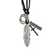 Produktbild Inebiz Rückspiegelanhänger, Retro legierte Feder mit gewebtem Rindsleder, Autoanhänger, Dekoration zum Aufhängen, Fashion-Kette, silber
