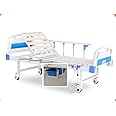 P.M.P.S. Electric 1 Functions Pee Bed I Semi Fowler Commode/Toilet with Crank Hospital Bed I Head elevations with Collapsible Rails, Dinning Board & Mattress (DIY - Self Installation)
