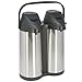 Produktbild COM-FOUR Doppel-Airpot, 2x 1,9L Isolier-Pumpkanne, Airpotkanne, Hochwertige Isolierkanne aus Edelstahl mit Glaseinsatz