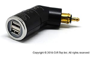 CLIFF TOP Cliff-Top Chargeur USB DIN (Hella) de Moto de 4,6 A (coudé), Compatible avec Les Motos BMW