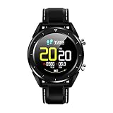 DT28 ECG Fitness Armband mit Pulsmesser,Wasserdicht Fitness Tracker Farbbildschirm Aktivitätstracker Schrittzähler Uhr Vibrationsalarm Anruf SMS Beachten mit iOS Android Sports Smartwatch Schwarz