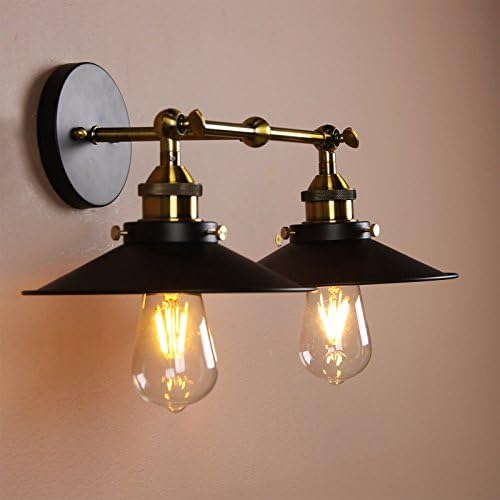 Buyee® Stylish Chic Vintage Industrial Edison loft Antique Finish Black Fixture Wall Scone Wall Light Wall Lamp