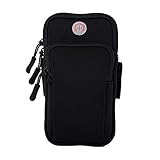 ☆ ☆ Doble cubierta y doble bolsillo. El brazalete para correr proporciona un lugar grande y práctico para tu teléfono móvil, auriculares, cable, cargador, llaves, tarjetas de identificación, cartera, dinero y otros accesorios mientras haces actividades al aire libre.