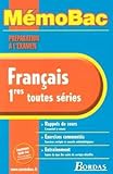 Image de MEMO PREPA. EXAM. FRANCAIS 1ERE NC    (Ancienne Edition)