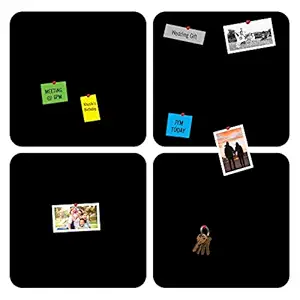 BOARDBERRY SQ 12x12 Inch Pack 4 Foam Pinboard Tiles Self Adhesive for Home Office Desk Kids Room Kitchen Time Table Wall D?cor Notes Photos Memo