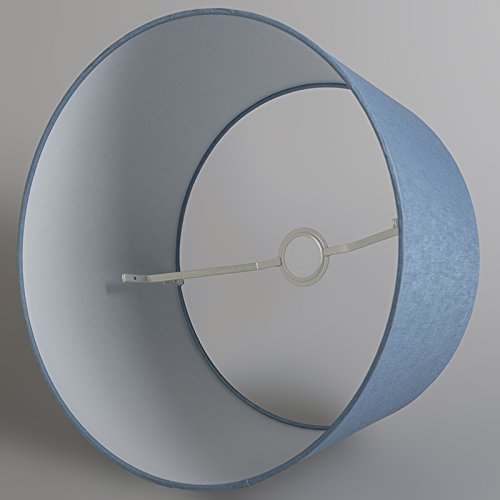 QAZQA Leinen Lampenschirm 40cm rund DS E27 leinen blau , Rund konisch Schirm Pendelleuchte, Schirm Stehleuchte, - 5