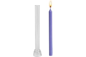 KEHO KEHO KEHONGDUN Church Candle Moulds,Plastic Pillar Candle Moulds for Candle Making,Long Pole Candle Making Mould Cylindrical Stripe Candlestick Mold for Soy Wax Wedding Dinner DIY Craft Supplies Home Decor