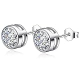 Pendientes Plata de Ley 925 5A Circón con Caja Hermosa Regalo para Mujer