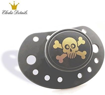 ELODIE DETAILS PACIFIER " CROSSEYED JOLLY BLACK" Anatomical, SiliconeNATOMICAL, 3M+/ GREY